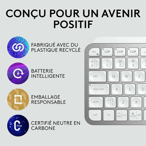 Logitech MX Keys Mini - Gris Pâle (AZERTY)