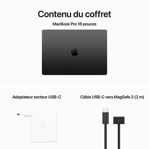 Apple MacBook Pro M3 Pro 16" (2023) - Noir sidéral - 18 Go / 2 To