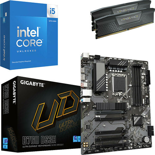 Kit évo Core i5-14600KF + B760 DS3H + 32 Go