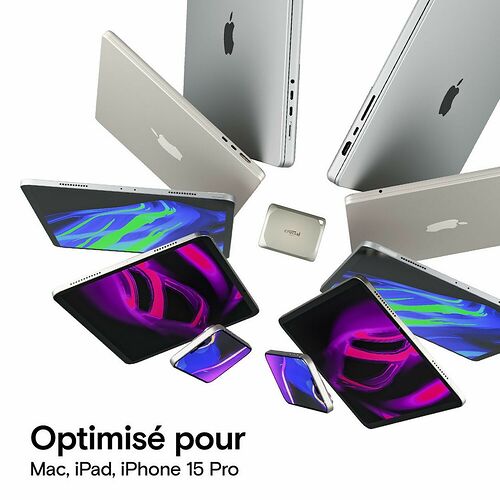 Crucial X9 Pro for Mac Portable 2 To