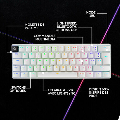 Logitech G PRO X 60 Lightspeed - Blanc (AZERTY)