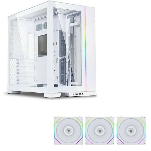 Lian Li PC-O11 Dynamic Evo - Blanc + UF TL120 Reverse Blade Blanc (Par 3)