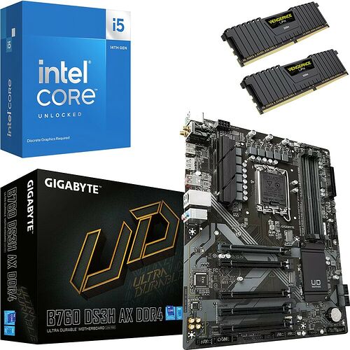 Kit évo Core i5-14600KF + B760 DS3H AX DDR4 + 32 Go