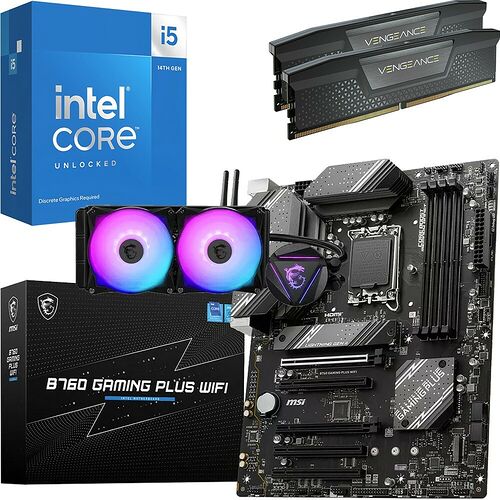 Kit évo Core i5-14600KF + B760 GAMING PLUS WIFI + 240R V2 + 32 Go