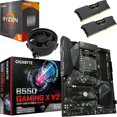 Kit évo Ryzen 5 5600X + B550 Gaming X V2 + 32 Go