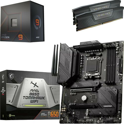 Kit évo Ryzen 9 7900X + B650 Tomahawk WIFI + 32 Go