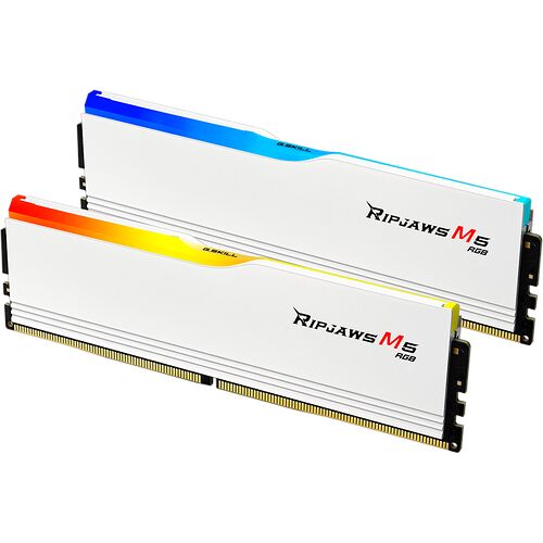 DDR5 G.Skill RipJaws M5 Blanc RGB - 64 Go (2 x 32 Go) 6000 MHz - CAS 32
