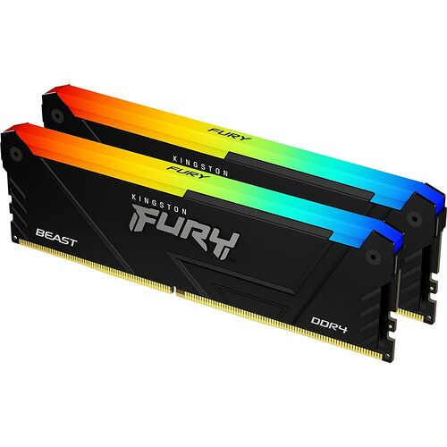 DDR4 Kingston Fury Beast RGB - 32 Go (2 x 16 Go) 3200 MHz - CAS 16