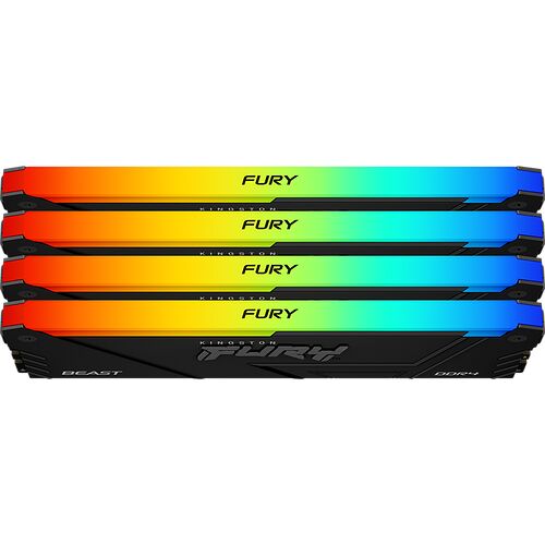 DDR4 Kingston Fury Beast RGB - 32 Go (4 x 8 Go) 3200 MHz - CAS 16