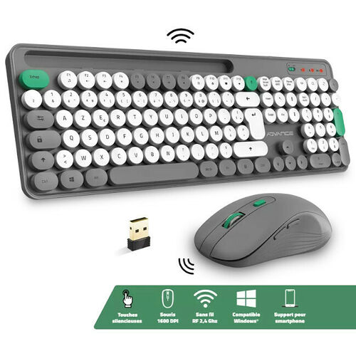 Advance Pep's Wireless - Gris (AZERTY)