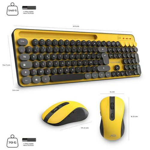 Advance Pep's Wireless - Jaune (AZERTY)