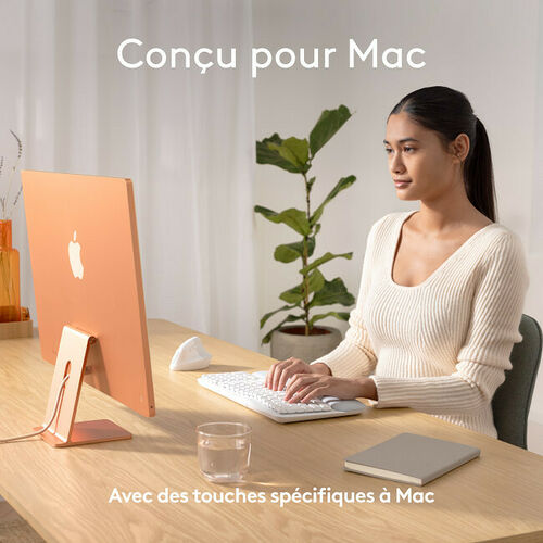 Logitech Wave Keys For Mac - Blanc Cassé (AZERTY)