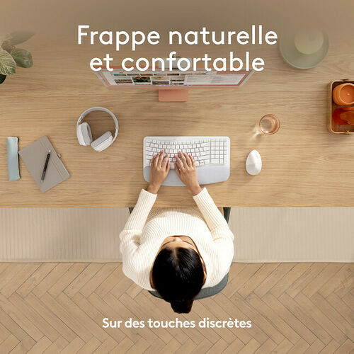 Logitech Wave Keys For Mac - Blanc Cassé (AZERTY)