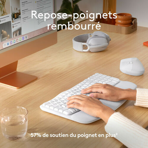 Logitech Wave Keys For Mac - Blanc Cassé (AZERTY)