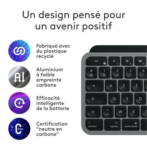 Logitech MX Keys S For Mac - Gris Sidéral (AZERTY)