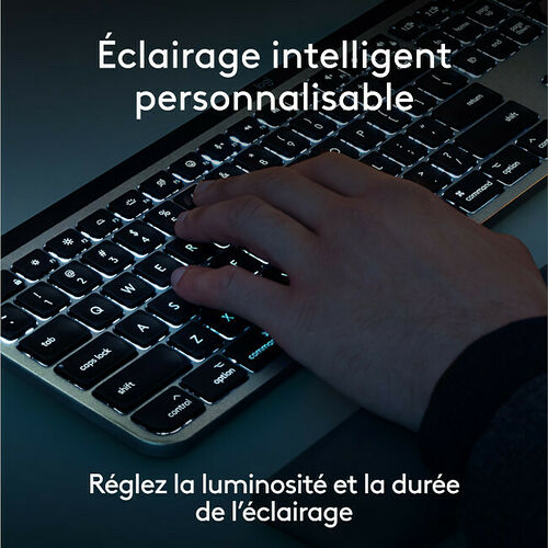 Logitech MX Keys S For Mac - Gris Pâle (AZERTY)