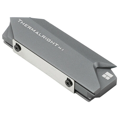 Dissipateur thermique Thermalright M.2 de couleur grise avec un design angulaire et un logo discret.