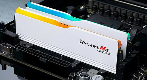DDR5 G.Skill RipJaws M5 Neo Blanc RGB - 96 Go (2 x 48 Go) 6000 MHz - CAS 30