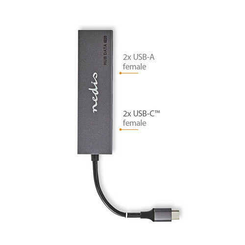 Nedis Hub USB-C 3.1 vers 2x USB-C + 2x USB-A