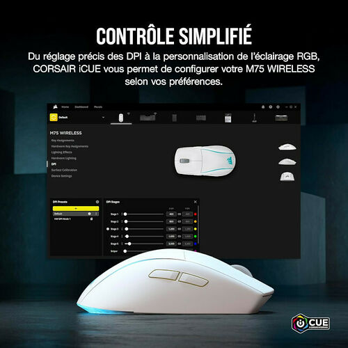 Corsair M75 Wireless (Blanc)