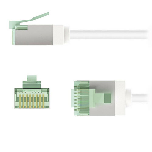Goobay Câble RJ45 Slim Cat 8.1 U/FTP - Blanc - 3 m