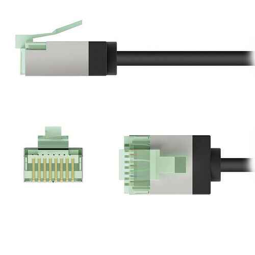 Goobay Câble RJ45 Slim Cat 8.1 U/FTP - Noir - 2 m
