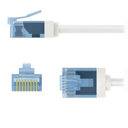 Goobay Câble RJ45 Slim Cat 6a U/UTP - Blanc - 0.25 m