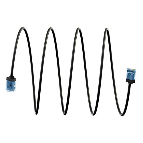 Goobay Câble RJ45 Slim Cat 6a U/UTP - Noir - 0.15 m