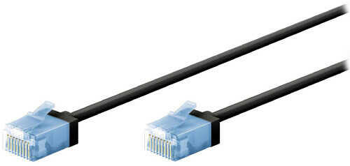 Goobay CÃ¢ble RJ45 Slim Cat 6a U/UTP - Noir - 0.15 m (image:2)