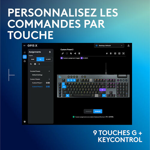 Logitech G915 X Noir (Tactile Version) (AZERTY)