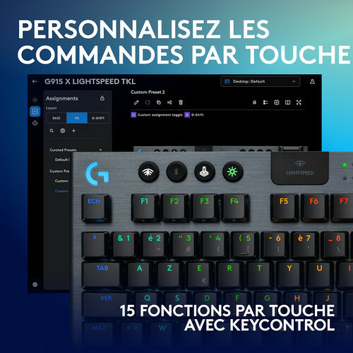 Logitech G915 X TKL Noir (Clicky Version) (AZERTY)