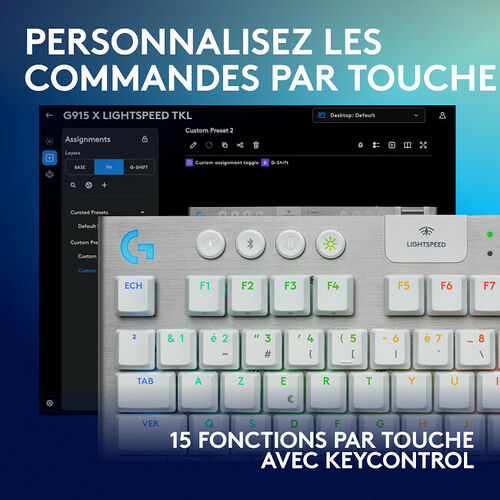 Logitech G915 X TKL Blanc (Tactile Version) (AZERTY)