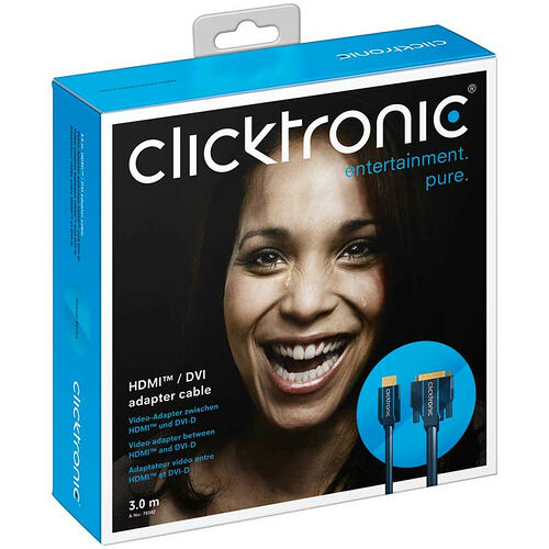 Clicktronic Câble HDMI / DVI - Noir - 7.5 m