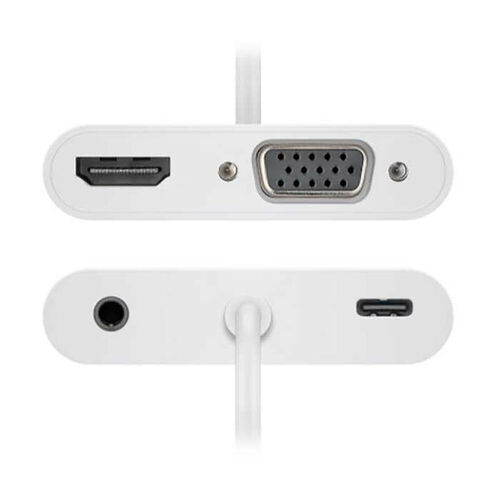 Goobay adaptateur USB-C / HDMI + VGA + PowerDelivery - Blanc