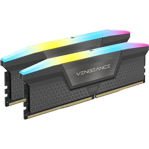 DDR5 Corsair Vengeance RGB Gris - 32 Go (2 x 16 Go) 6400 MHz - CAS 36