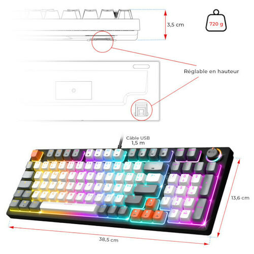 Spirit Of Gamer Xpert K350 (Blanc) (AZERTY)