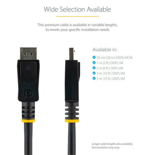 StarTech Câble DisplayPort 1.2 - Noir - 0.5 m