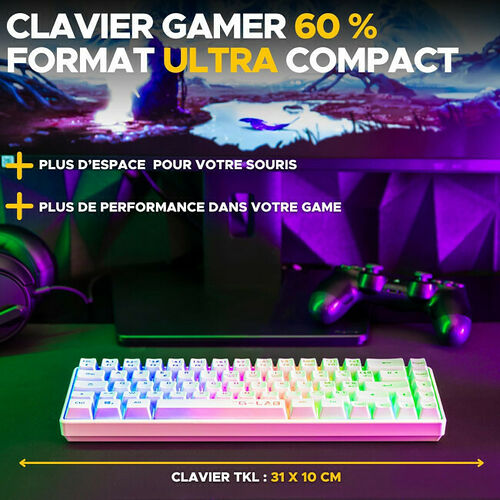 The G-Lab Keyz Hydrogen Wireless - Blanc (AZERTY)