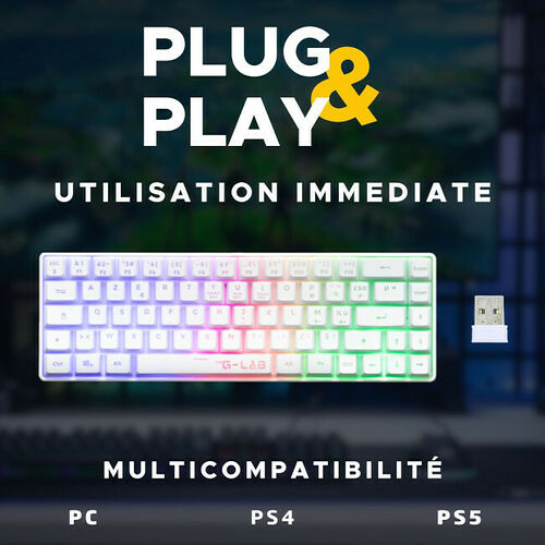 The G-Lab Keyz Hydrogen Wireless - Blanc (AZERTY)