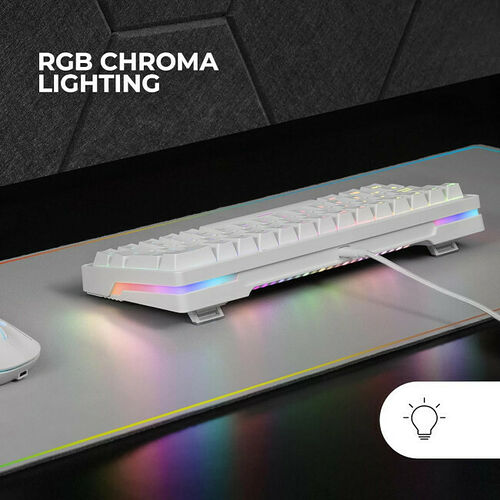 Mars Gaming MKMINIPRO - Switchs Yellow (Blanc) (AZERTY)