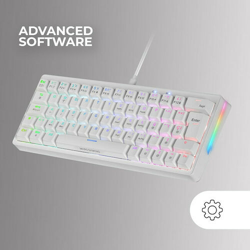 Mars Gaming MKMINIPRO - Switchs Yellow (Blanc) (AZERTY)
