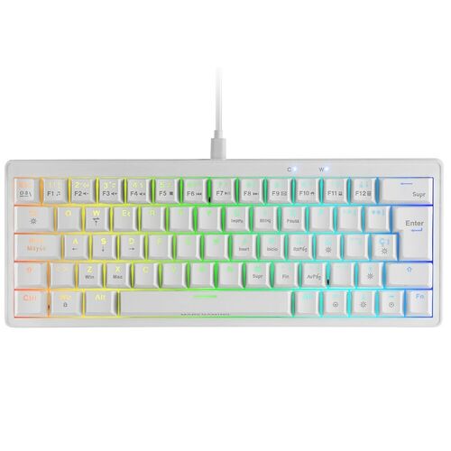 Mars Gaming MKMINIPRO - Switchs Yellow (Blanc) (AZERTY)