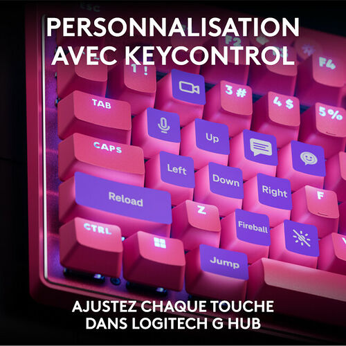 Logitech G PRO X TKL Rapid Linear - Rose (AZERTY)