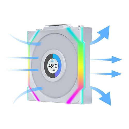 Lian Li Uni Fan SL Wireless LCD Blanc - 120 mm (Pack de 3)