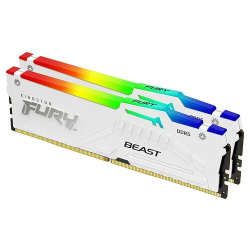 DDR5 Kingston Fury Beast White RGB EXPO- 32 Go (2 x 16 Go) 6800 MHz - CAS 34