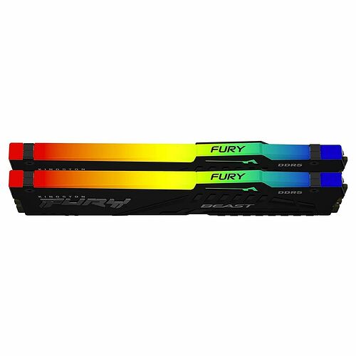DDR5 Kingston Fury Beast Black RGB - 32 Go (2 x 16 Go) 6800 MHz - CAS 34