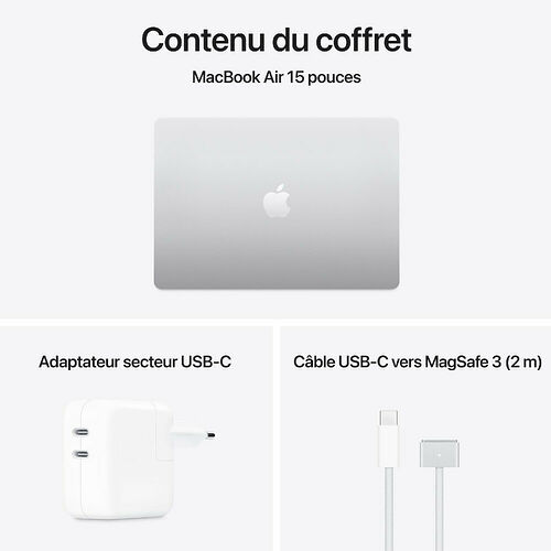 Apple MacBook Air M4 15 pouces (2025) - Argent - 24 Go / 512 Go