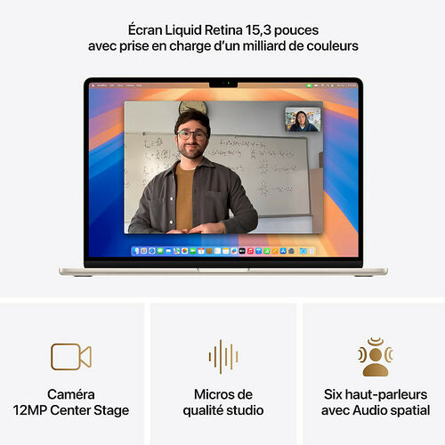 Apple MacBook Air M4 15 pouces (2025) - Lumière stellaire - 16 Go / 512 Go