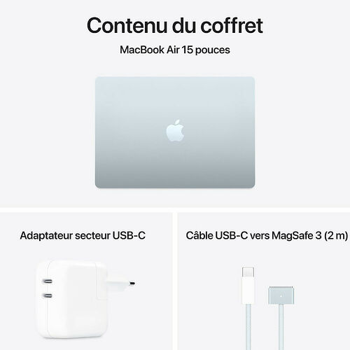 Apple MacBook Air M4 15 pouces (2025) - Bleu Ciel - 16 Go / 512 Go