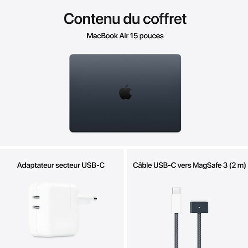 Apple MacBook Air M4 15 pouces (2025) - Minuit - 24 Go / 512 Go